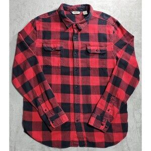 Salt Valley Shirt Mens XL Red Black Plaid Long Sleeve Flannel Button Up Casual